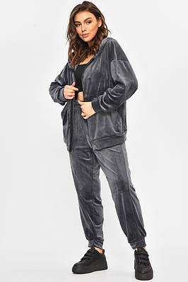 Спортивний костюм жіночий напівбатальний сірого кольору 207616T Безкоштовна доставка