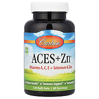 Вітаміни А, С, Е плюс цинк, Aces + Zn, Carlson, 120 капсул