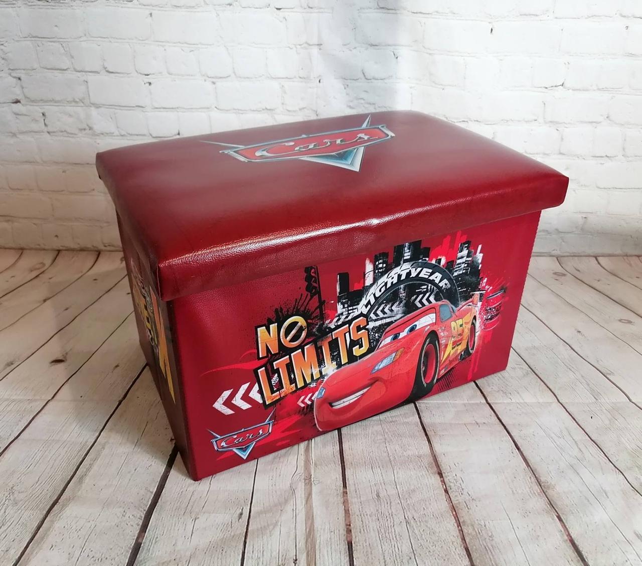 Пуф-короб складаний "Cars", банкетка-органайзер, 49*31*31 см