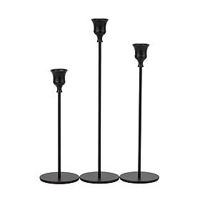 Набір з 3 підсвічників "Чорна вишуканість", чорний, 32*27*22 см ELISEY