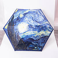 Парасолька механічна Ван Гога «Зоряна ніч» міцна надійна з поліестеру діаметр 91 см HP-23-1BL