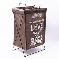 Кошик для білизни на підставці 36×32×52 (см) м'який Коричневий HP-41-11HAKI