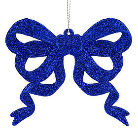 Ялинкова іграшка "Блискучий бантик", синя, 12 см ELISEY