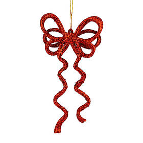 Ялинкова іграшка "Блискучий бантик", червона , 17 см ELISEY