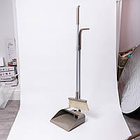 Набір віник і совок на довгій ручці для підлоги 25×24×100 см щітка віник для прибирання Сірий HP-45-15G
