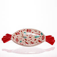 Порцелянова новорічна тарілка «Merry Christmas» Ø15.5 см для десертів