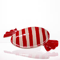Новорічна тарілка з порцеляни у формі цукерки Ø15,5 см CR-1-25