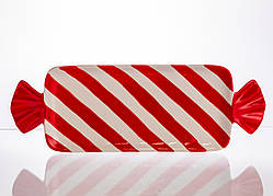 Прямокутне порцелянове сервірувальне блюдо Merry Christmas у формі цукерки 26×12,5 см з ручками