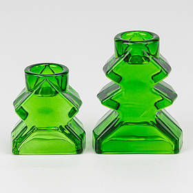 Набір з 2 підсвічників "Ялинка", зелений, 8,5*7 см ELISEY