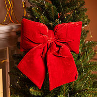 Оксамитовий бант для декору на ялинку 35×45 (см) Бордовий CR-2-3