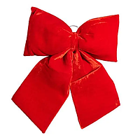 Оксамитовий бант для декору на ялинку 55×70 (см) Червоний CR-2-13