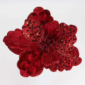 Декоративна квітка "Пуансетія", бордова, 25 см ELISEY