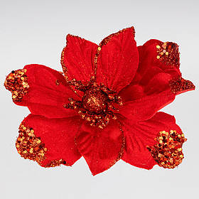 Декоративна квітка "Пуансетія", червона, 25 см ELISEY