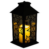 Ліхтар Декоративний "Нічний Вогник". LED Світильник, Настільний/Підвісний (30 см), Колір Чорний