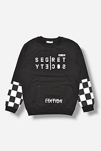 Кофта дитяча для хлопчика чорного кольору з принтом 207524P