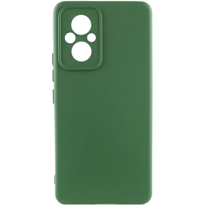 Чохол Silicone Cover Lakshmi Full Camera (AA) для Xiaomi Poco M5 | Мікрофібра Зелений / Dark green, фото 1