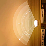 Світильник нічник бездротовий із датчиком руху 6000K акумуляторний із магнітом для підвішування, фото 5