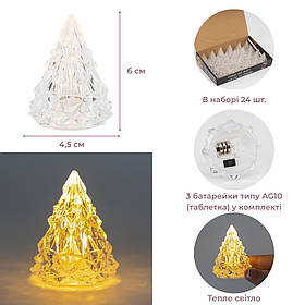 Світлодіодна свічка (LED) "Ялинка", 6 см ELISEY