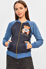 Кофта підліткова для дівчинки темно-синього кольору з принтом. р.164 207541P