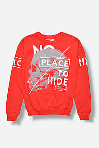 Кофта підліткова для хлопчика червоного кольору з принтом р.12 207582P
