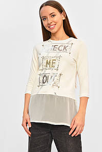 Кофта підліткова для дівчинки молочного кольору з принтом 207587P