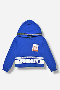 Кофта підліткова для дівчинки синього кольору з принтом 207593P