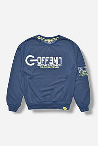 Кофта підліткова для хлопчика темно-синього кольору з принтом 207596P