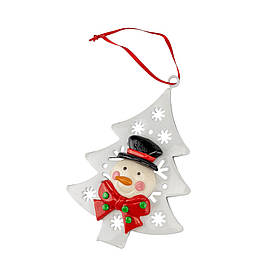 Новорічна підвіска "Сніговик на білій ялинці" ELISEY