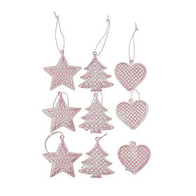 Комплект ялинкових прикрас  "Ялинки, серденька, зірочки", 9 шт. ELISEY