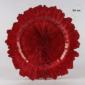 Тарілка "Світанок", червона, 34 см ELISEY