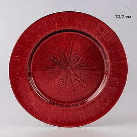 Тарілка "Лінія сяйва", червона, 32,7 см ELISEY