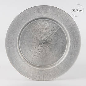 Тарілка "Лінія сяйва", срібна, 32,7 см ELISEY