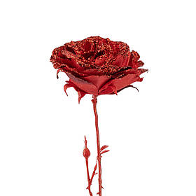 Новорічна троянда 74 см червона ELISEY