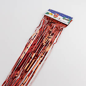 Дощик на ялинку новорічний, червоний, 1 м ELISEY