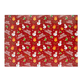 Пакувальний папір "Веселі сніговички", 50*70 см ELISEY
