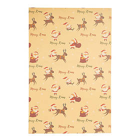 Пакувальний папір "Санта в дорозі", 50*70 см ELISEY