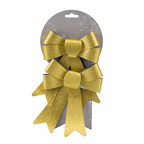 Набір золотих бантів (2 шт), 17 см ELISEY