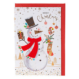 Вітальна листівка з конвертом до Нового Року "Сніговик" YOO-HOO!