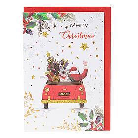 Вітальна листівка з конвертом до Нового Року "Святковий візит" YOO-HOO!