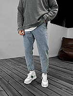 Джинси MOM з цупкого деніму у блакитному кольорі