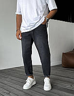 Джинси MOM з цупкого деніму у темно-сірому кольорі