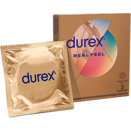 Презервативи Durex Real Feel з синтетичного латексу (безлатексні) 3 шт. (5052197026689) - оригінал