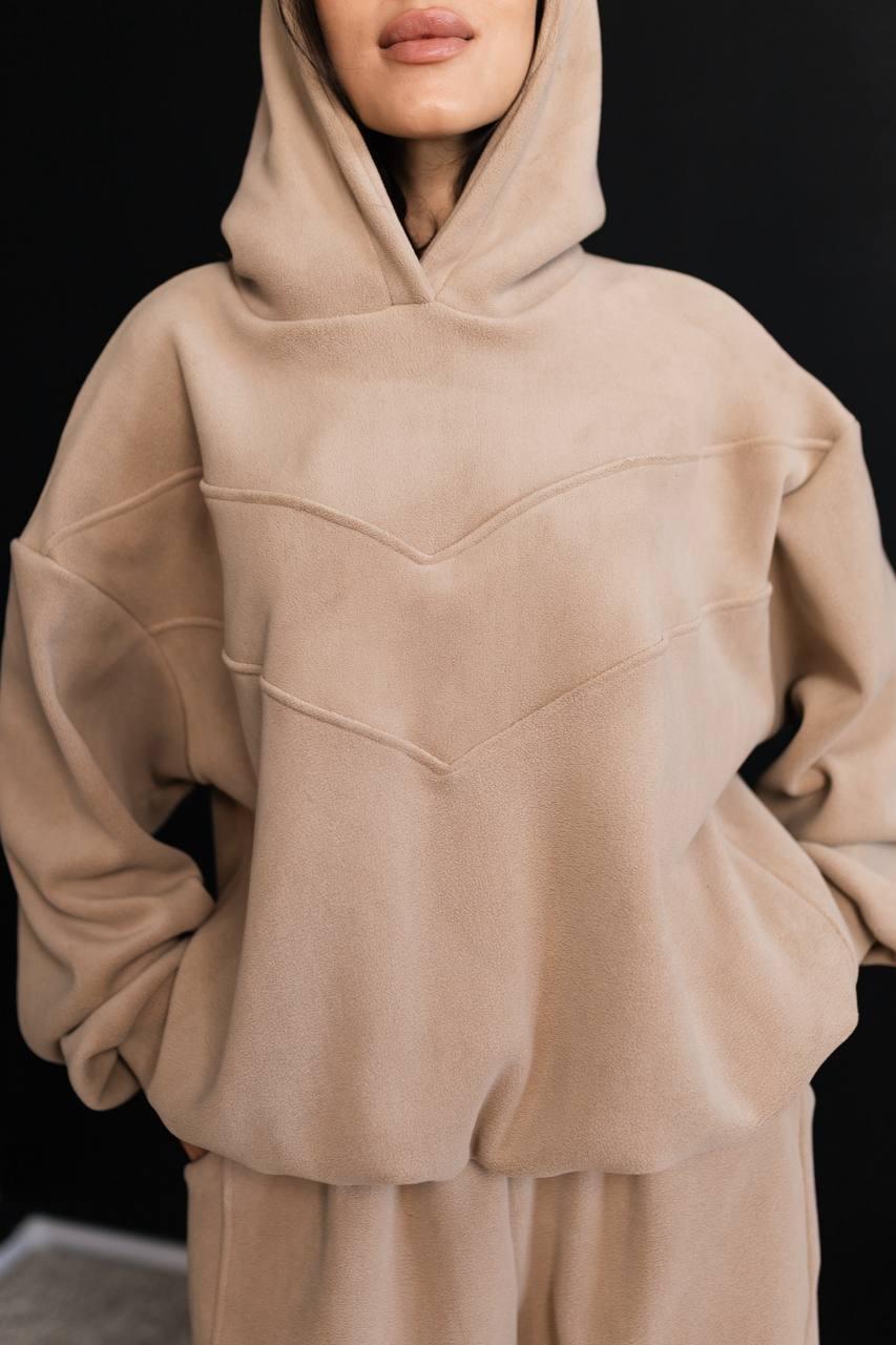 Костюм полар-фліс двосторонній Туреччина Модель: 737-725 Колір: молоко, шоколад, чорний, графіт, бежевий, фото 1