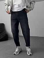 Джинси MOM з цупкого деніму у темно-сірому кольорі