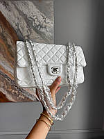 Chanel Classic 25 Flap White with Silver Hardware
