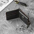 Шкіряний гаманець (портмоне) Comfort Brown з монетницею на кнопці темно-коричневий Crazy Horse, фото 4