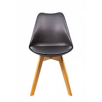 Кухонний стілець (крісло) зі спинкою на ніжках Bonro B-487 чорне для кухні їдальні вітальні, фото 3