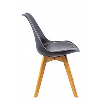 Кухонний стілець (крісло) зі спинкою на ніжках Bonro B-487 чорне для кухні їдальні вітальні, фото 4