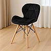 Стілець (крісло) кухонний Bonro B-531 чорний велюр, на дерев'яних ніжках, зі спинкою для кухні, вітальні, фото 8