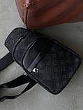 Сумка чоловіча слінг LV чорний, фото 2